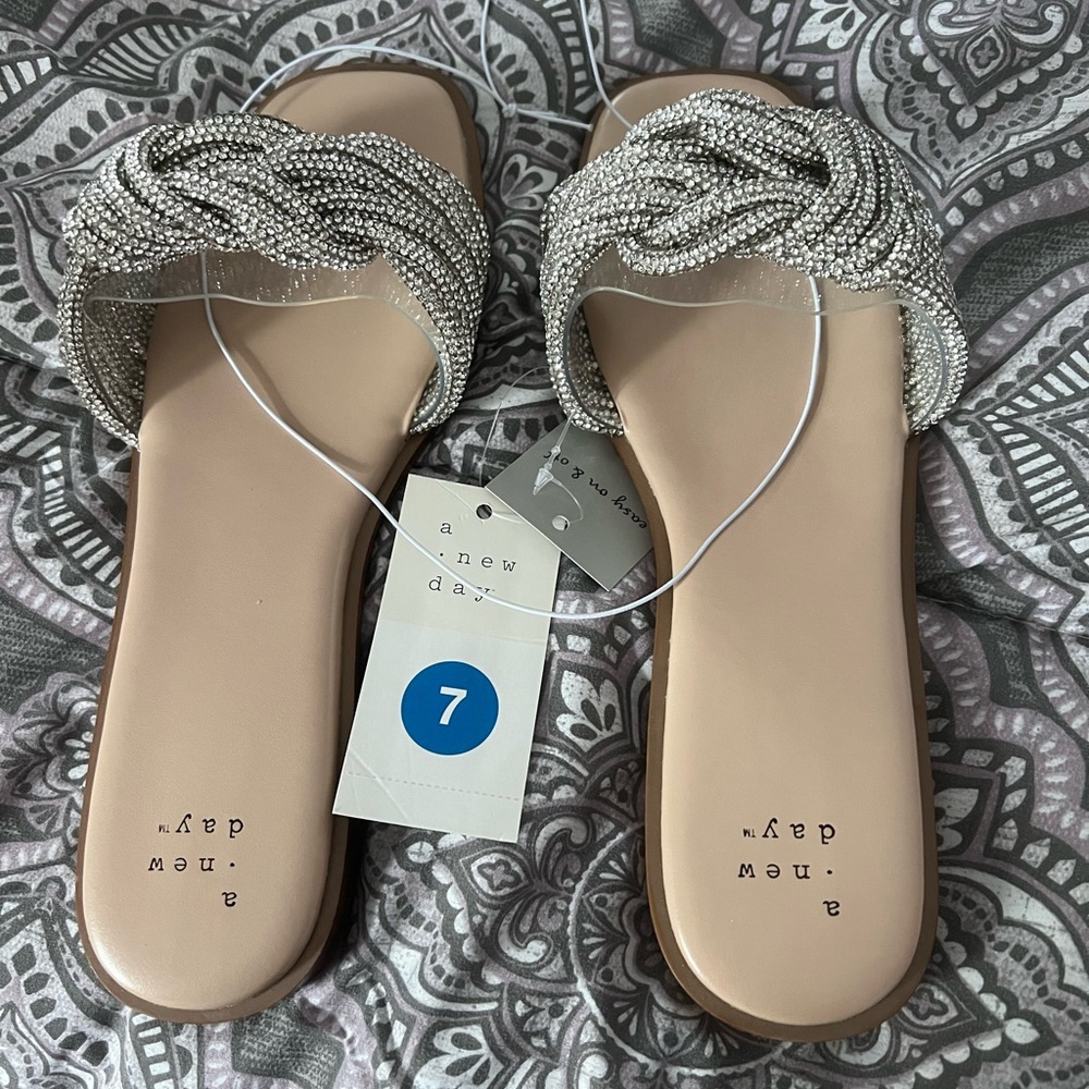 Brand new A New Day silver rhinestone sandals